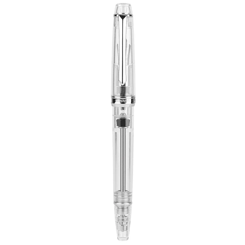 PENBBS 268 Vacuum Filling Fountain pens Fully Transparent MOONMAN Pen Resin Iridium F M Nibs Writing Gift Pen Office Supplies 2