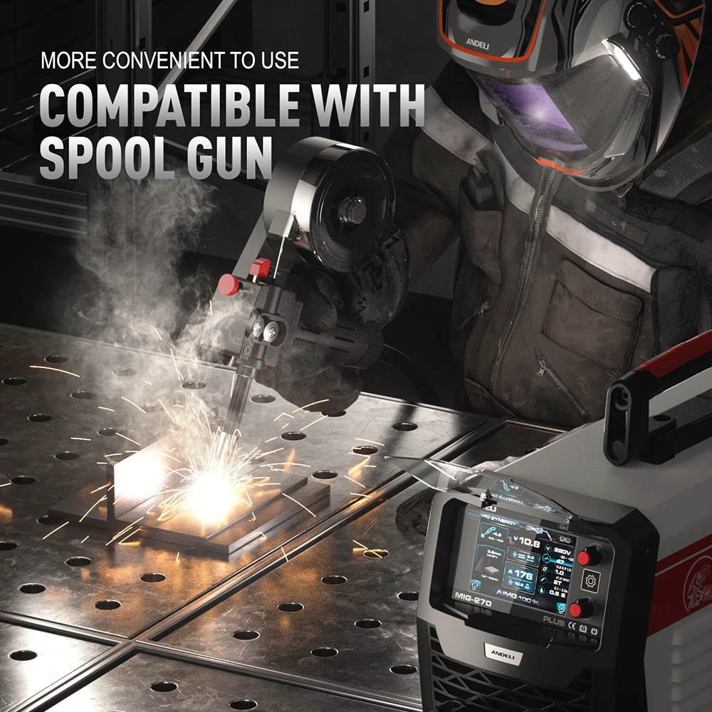 Welding welders 200A MIG Welder MIG/TIG/MMA/Aluminum Welding Gas/Gasless Semi-automatic Welding Machine 5 in 1 Multiprocess Welders
