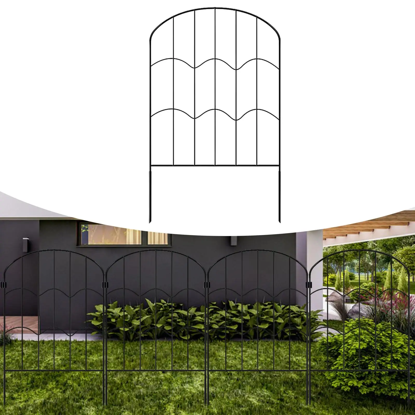 Garden Fence Panel Picket Landscape Tall Metal Border Edging Animal Barrier for Outdoor Privacy Backyard Restaurant Outside Garden Fence Panel Picket Landscape Tall Metal Border Edging Animal Barrier for Outdoor Privacy Backyard Restaurant Outside