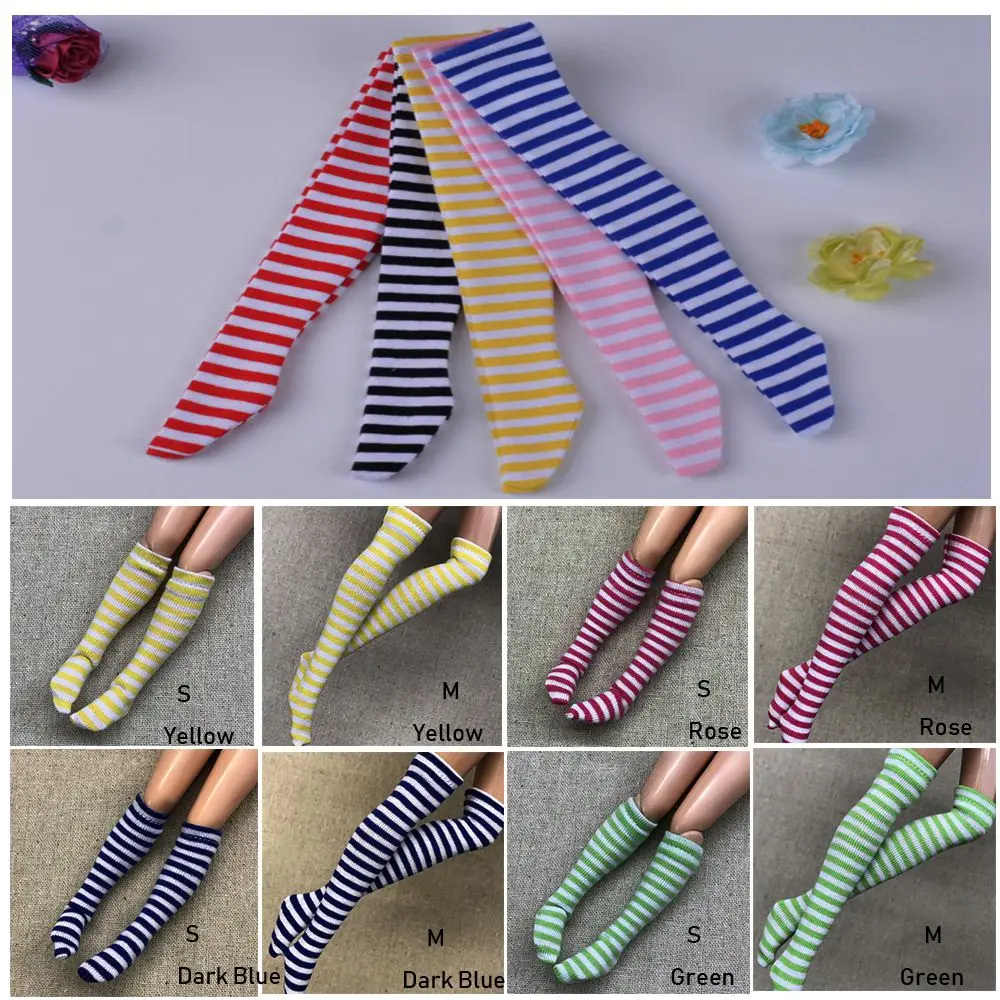 Fashion Dollhouse Decoration  Children  Girl Stripe Socks Christmas Gift 's Clothes Accessories 1/6  Stockings
