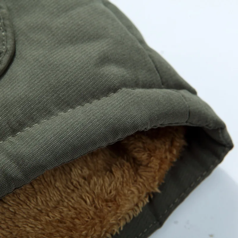Winter Waterproof Fleece Hooded Parkas Men Solid Thick Warm Multi Pocket Safari Style Jackets Male Parka Outwear Coat Plus Size