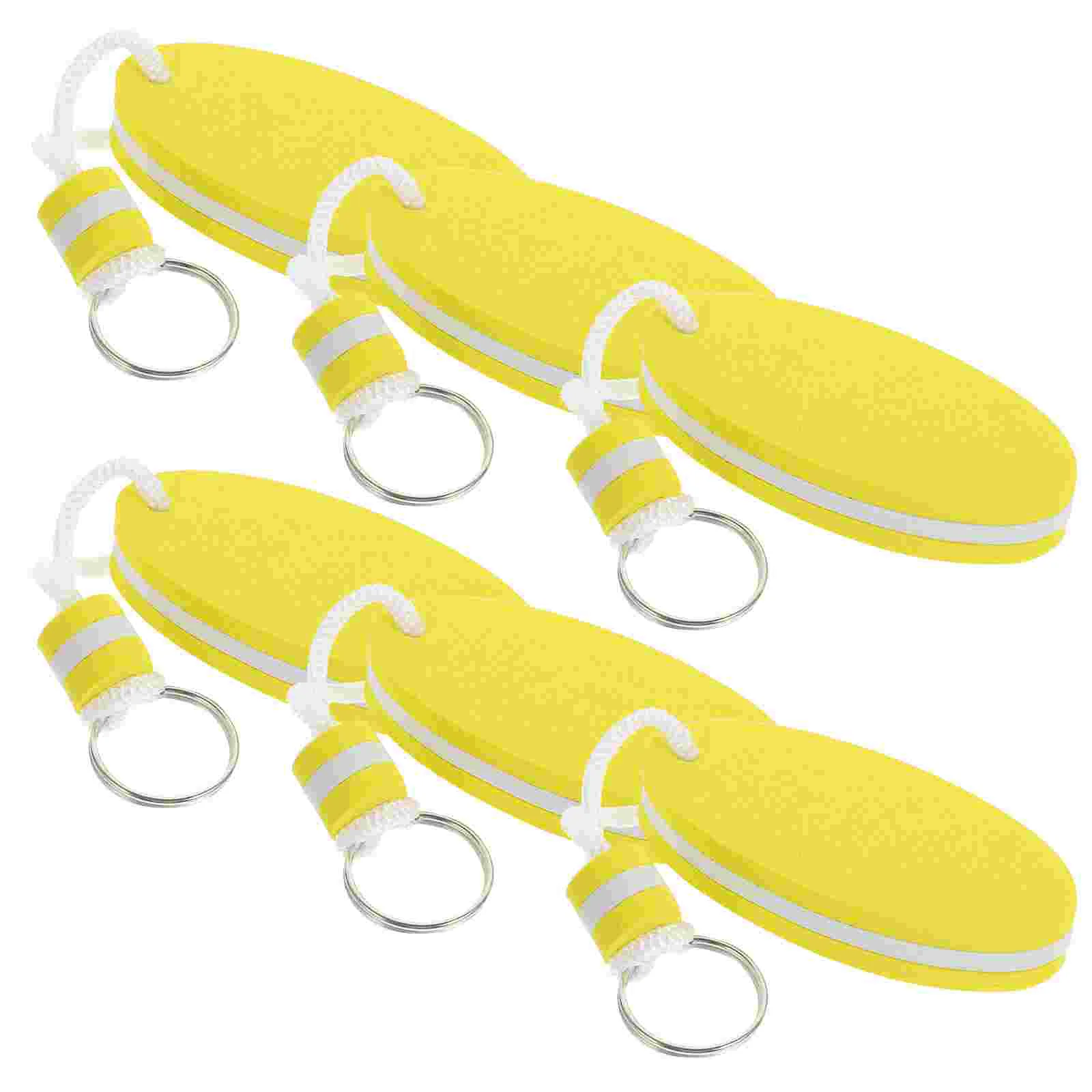 6 Pcs Surfboard Oval Keychain Eva Pendant Floating Water Foam Sponge Buckle Buoy Ring Keychains Decors Portable Colored