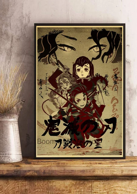 Quente anime demon slayer temporada 3 swordsmith aldeia dos desenhos  animados cartaz nostalgia decoração café casa crianças quarto pintura