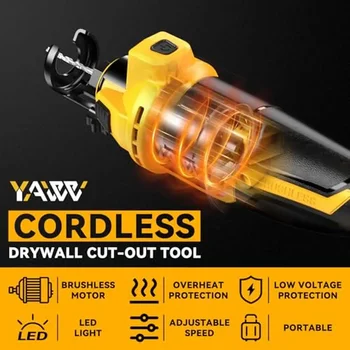Cordless Drywall Cut-Out Tool  20V Battery 30000RPM 3 Speed Brushless Rotary Saw with Bit & Collets Spiral Undercut Rotary 2