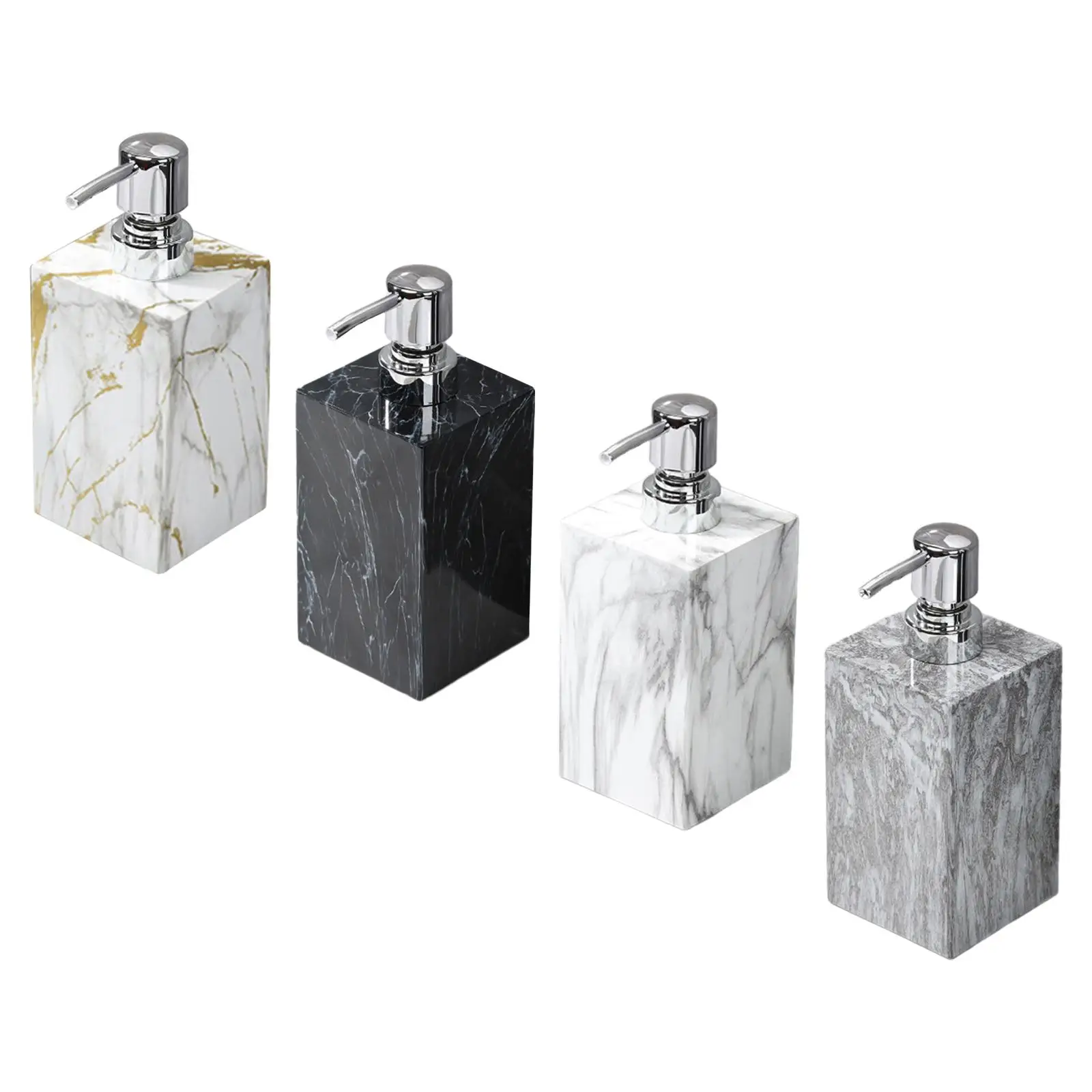 Marble Texture Soap Dispenser 500ml Rustproof Leakproof Liquid Hand Soap Dispenser for Kitchen Home Hotel Countertop Bathroom
