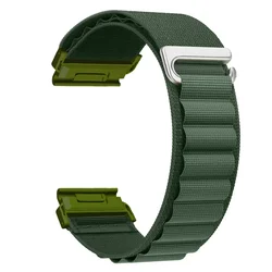 Nylon Loop Smartwatch Strap - QuickFit Wristband Replacement - Quickfit 22mm (ArmyGreen)