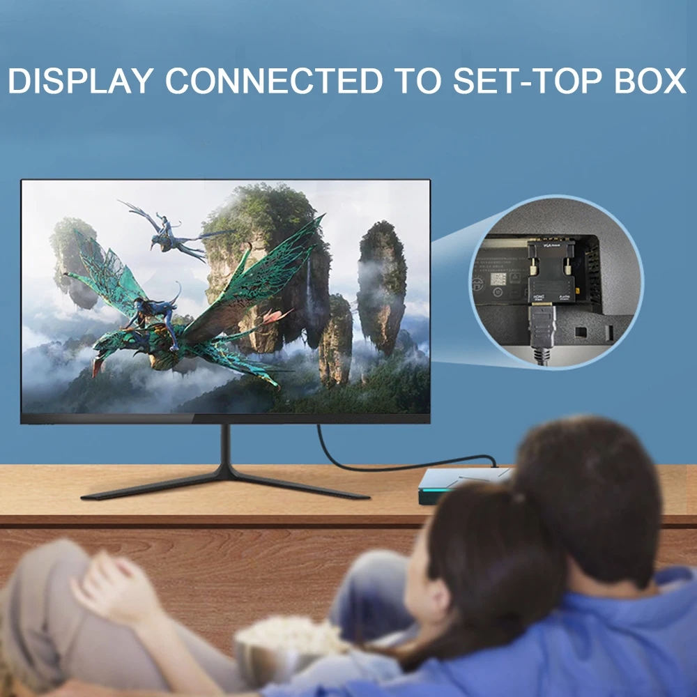 HD 1080P VGA to HDMI-compatible Adapter HDMI-compatible to VGA Converter For PC Laptop HDTV Projector