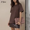 Blessyuki 100% Cotton Soft Basic T Shirt Women 2022 Summer New Oversized Casual Solid Tee Female Loose Short Sleeve Simple Tops 4