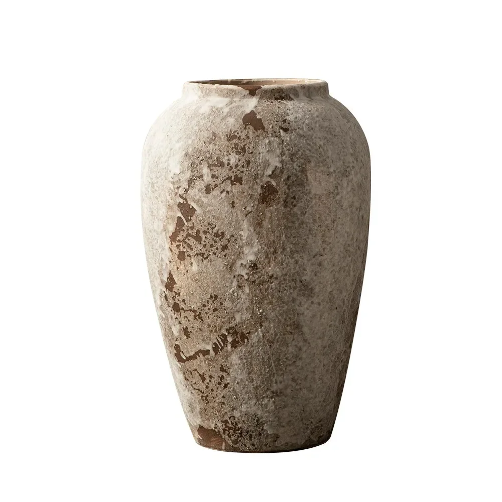 Retro New Chinese Pottery Pot Wabi-sabi Wind Decoration Ornament Flower Arrangement Hydroponic Ceramic Vase 5