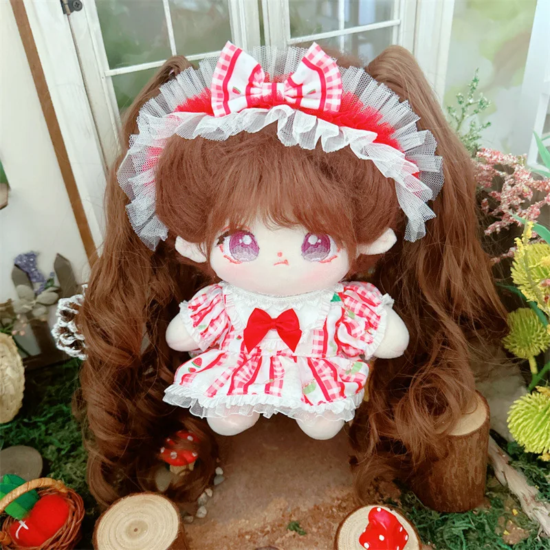 Cute Red Strawberry Cherry Dress Doll Clothes for 20cm Double Horsetail Idol Doll Outfit Accessories Overall for Star Plush Toys overall length 28 3mm chuck adapter collet 0 5 3mm electric drill bit kit 1 handle brass chuck tail diameter 2mm accessories