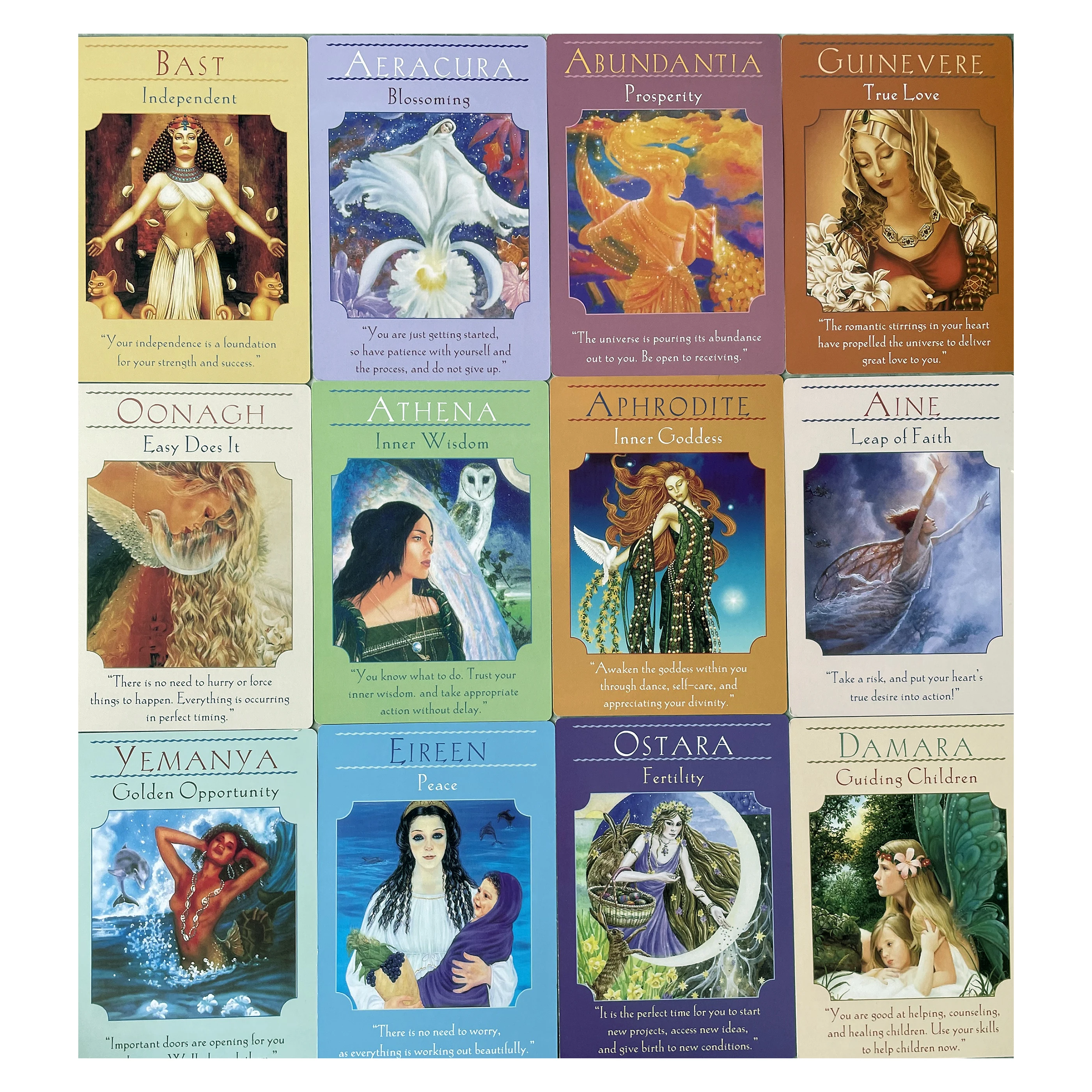 Goddess Guidance oracle card deck with guidebook for beginners , Full tarot deck for beginners , Unique tarot deck with goddess tarot 78 карт иллюстрация