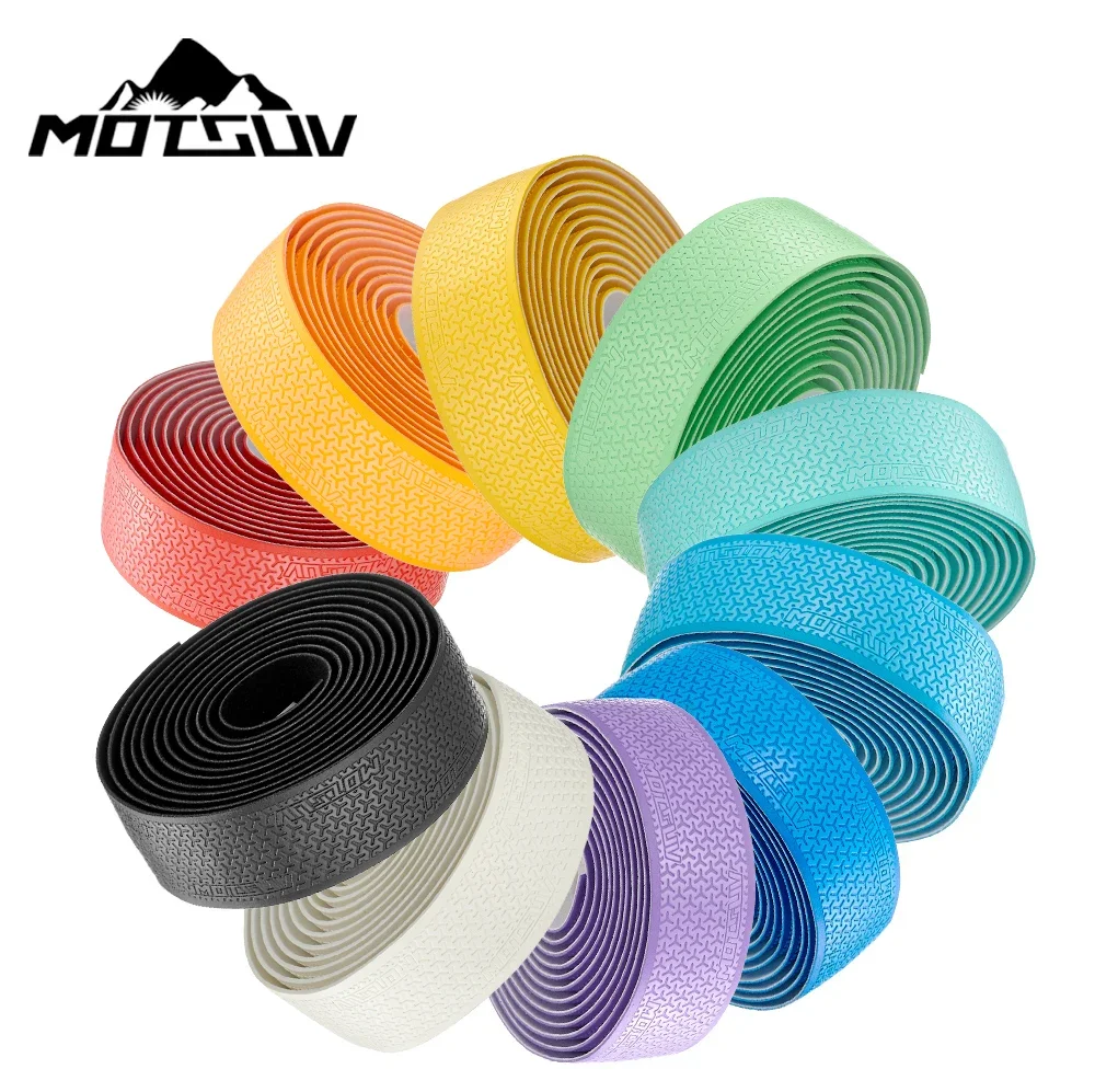 MOTSUV Reflective Color Road Bike Bar Tape Handlebar Tapes EVA/PU Soft Anti-Vibration Wrap Tape Durable Bar Bartape bike handlebar tape