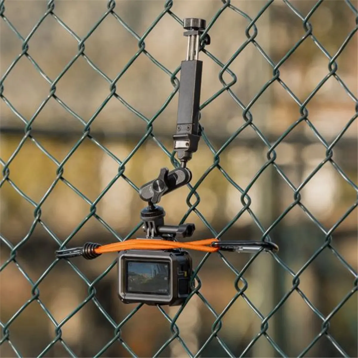 N05R 액션 카메라 펜스 클램프 마운트 DJI 액션 인스타360용 다용도 등반 지원 장치, 액션 카메라 클램프 마운트 펜스 마운트