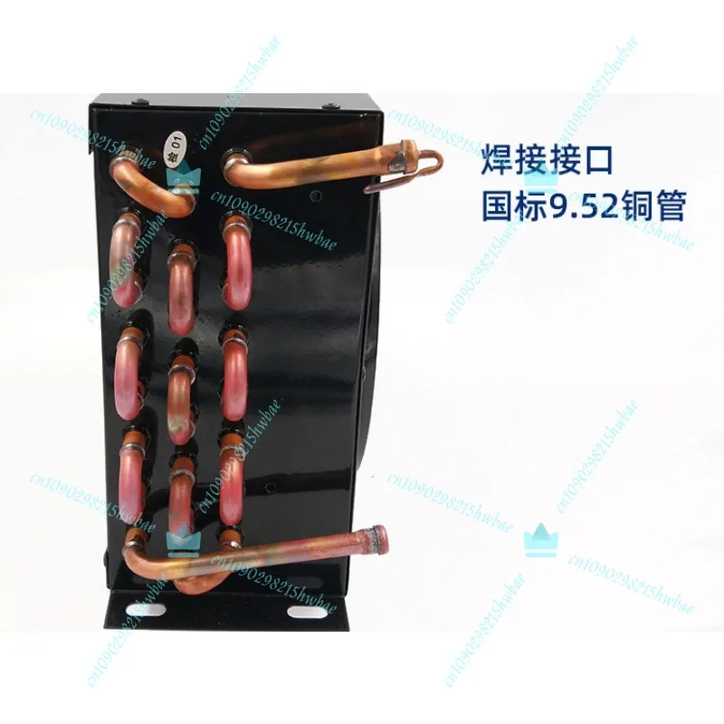 냉장고 냉동고용 팬 장착 콘덴서, 알루미늄 핀 구리 튜브 라디에이터, 공냉식/수냉 핀형 열교환기