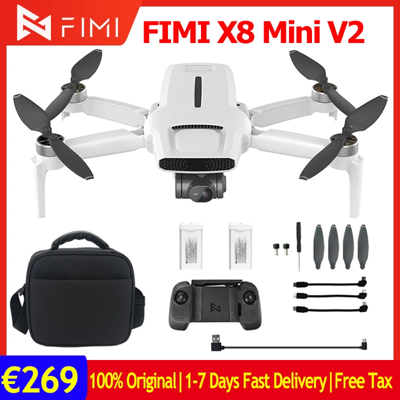 Fimi X8 Mini V2 4K Drone Con Fotocamera 3-Axis Gimbal Gps Quadcopter Dual Hd Camera Fpv 5G Wifi 9Km Remote Flight 245G Mini Drone