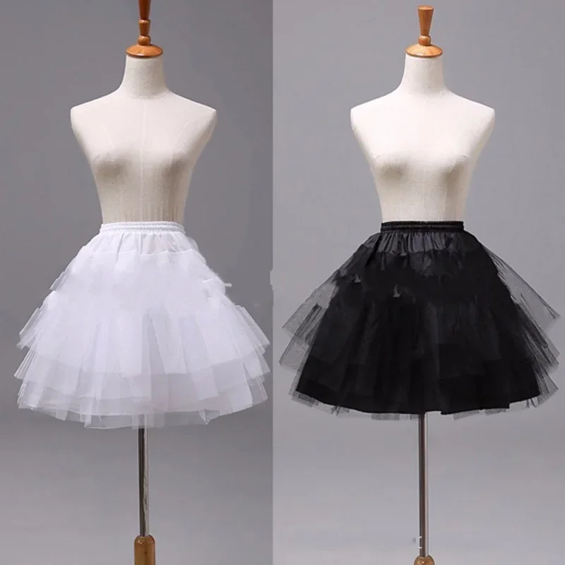 

New White Black Women Girl Wedding Dress Support Sweet Bustle Short Petticoat 3 Layer Inner Skirt