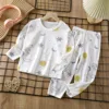 2024 New Summer Children Clothing Baby Home Clothes Set Long Sleeved Boys Girls Pajamas Thin Section Kids Pajamas Clothes 6