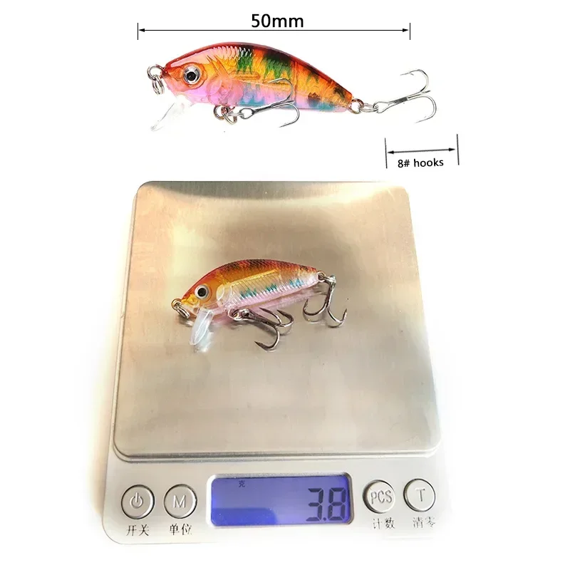 Minnow Fishing Lures 5cm 4.2g 3D Eyes Plastic Hard Bait Crankbait Wobblers With 10# Hooks Artificial Japan Swimbait Peche Tackle