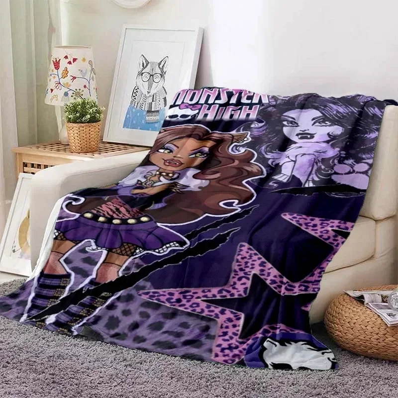 3D Monster High Anime Cartoon Blanket,Soft Throw Blanket for Home Bedroom Bed Sofa Picnic Travel Office Rest Cover Blanket Kids 2
