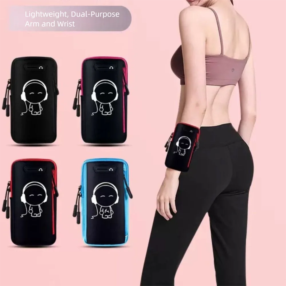 Lightweight Noctilucent Running Phone Bag Shockproof Portable Wrist Phone Bag Dustproof Fall Prevention Armband Pouch