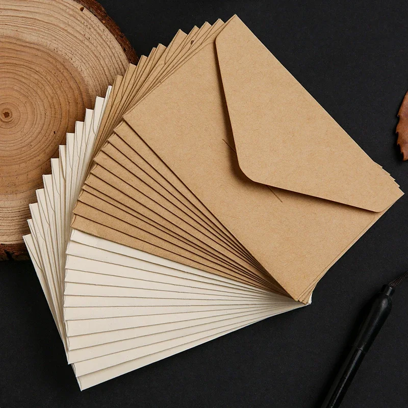 10pcs Kraft paper envelopes Mailing envelopes Mini envelopes Simple Solid Envelopes