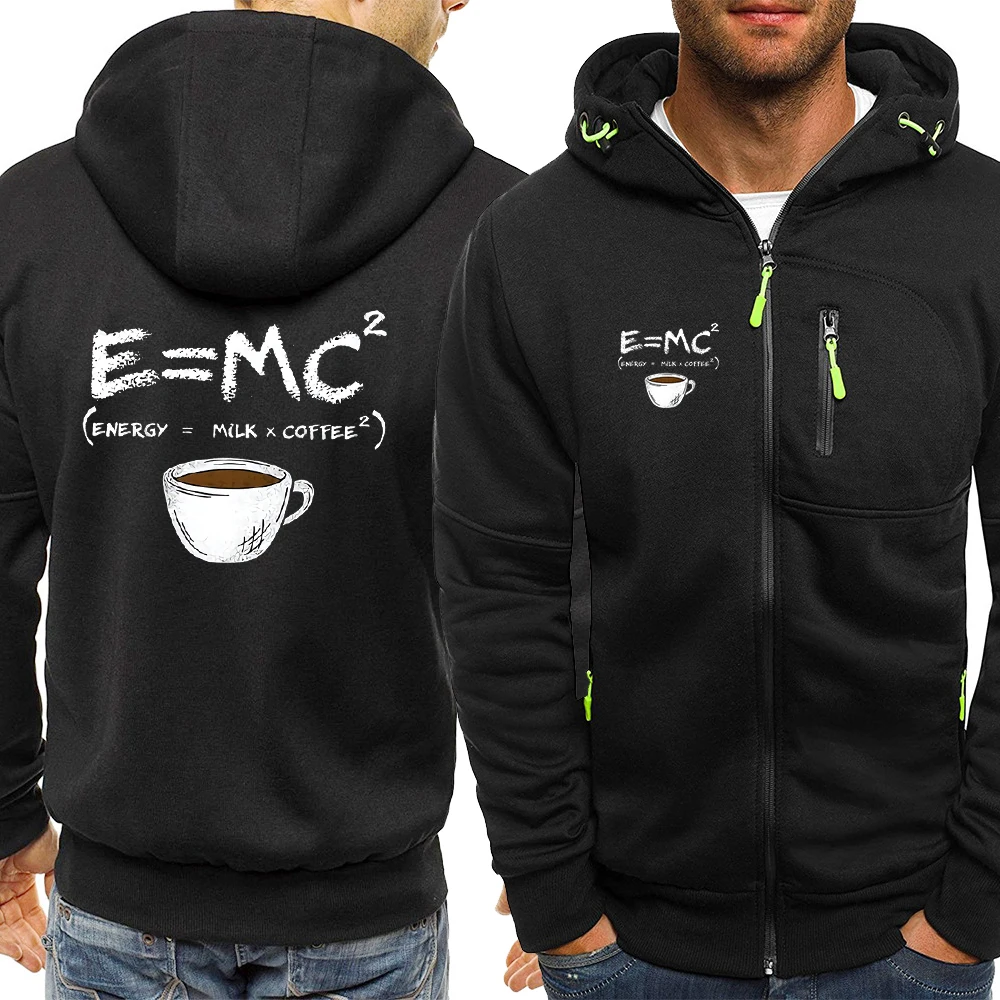 

Emc Energy Milk Coffee Cartoons Print Hoodies Men Winter Zip Up Sportswear Loose Fleece Warm Hoody Oversized Casual Hooded Male