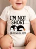 Newborn I'm Not Short Printing Bodysuit Baby Girl Boy Penguin Pattern Clothes Rompers Jumpsuit Infant Toddler Cute 1