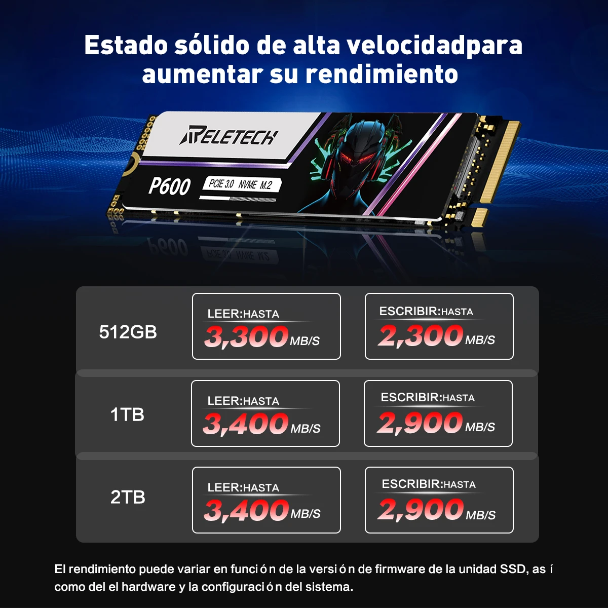 内蔵型SSD Reletech P600 2TB NVMe SSD 内蔵型SSD Reletech P600 M.2 SSD 2TB NVMe PCIe Reletech P600