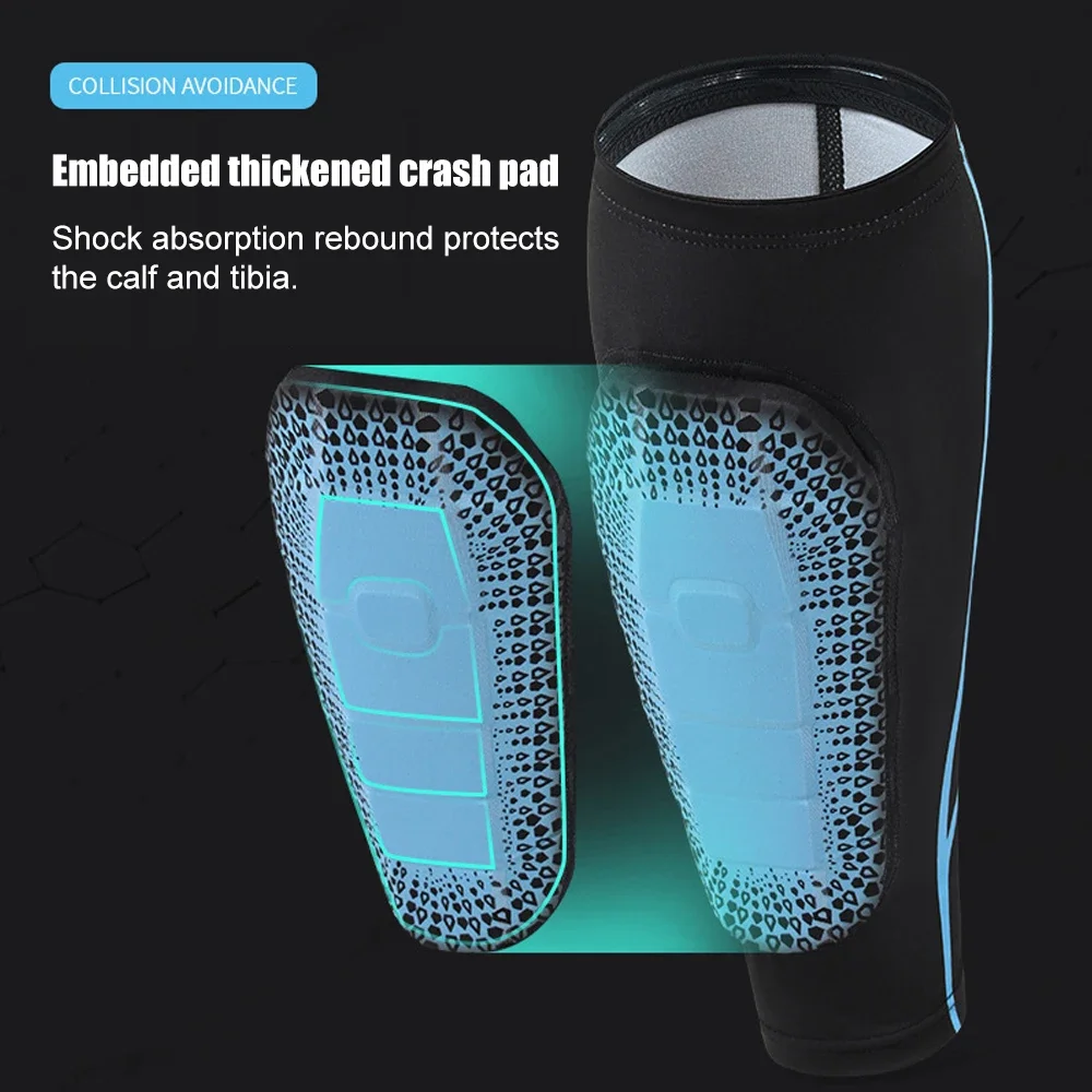 Soccer Shin Guards Pads Calf Sleeves Compression with EVA Pad Support for Football Baseball Taekwondo Boxing MTB Protective Gear