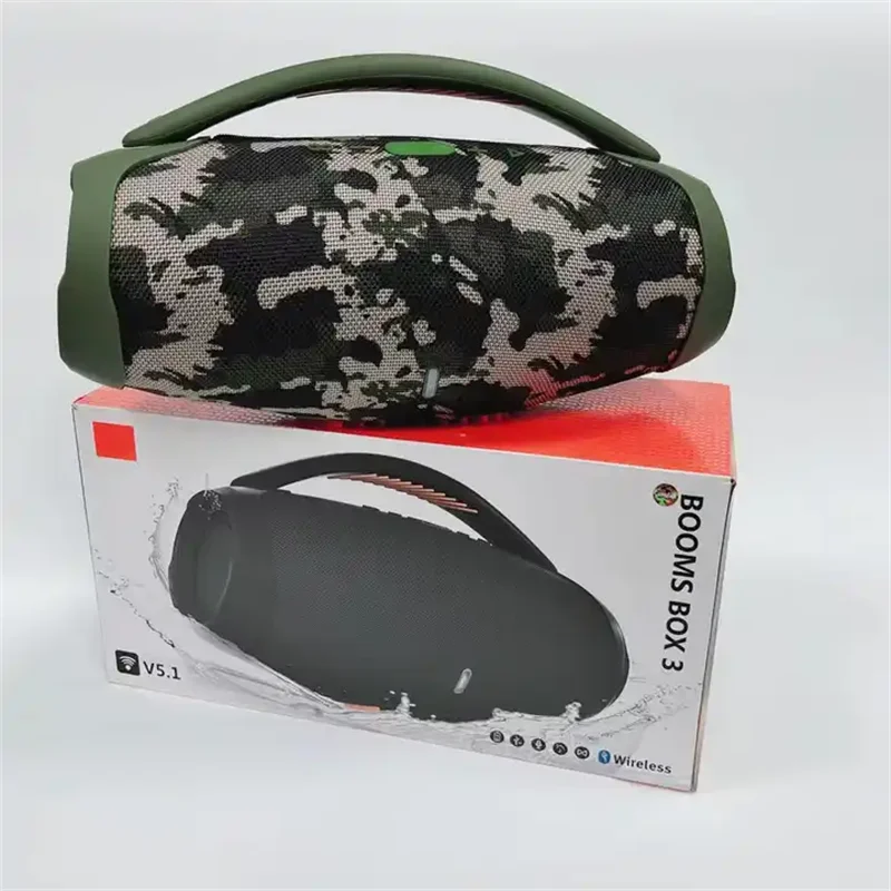Boombox 3 무선 블루투스 스피커, 휴대용 야외 파티 뮤직박스, 서브 우퍼, RGB 스테레오, TWS 홈 스피커, 지지대 TF, AUX, USB