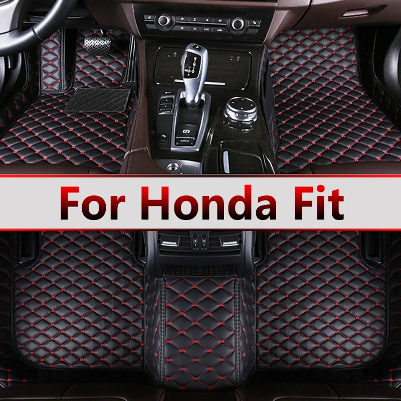 Tappetini Auto Per Honda Fit Jazz Gk3 4 5 6 7 2014 ~ 2020 Tappetino Tappeto In Pelle Di Lusso Parti Interne Accessori Auto Gh7 Gp5 6Ca