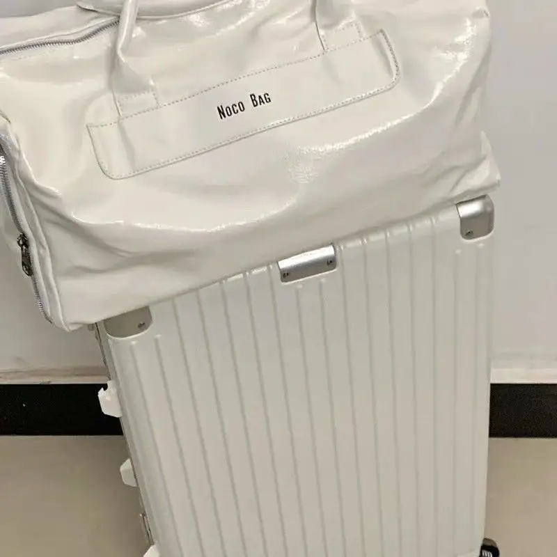 JIAERDI Sport White Shoulder Bags Wallet Women Travel Leather Large Capacity Tote Bag Handbag Dry Wet Separation Fitness Bag New