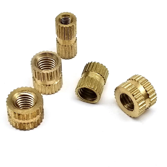 M3 M4 Solid Brass Hot Melt Injection Molding Threaded Knurl Insert Embedded  Nut