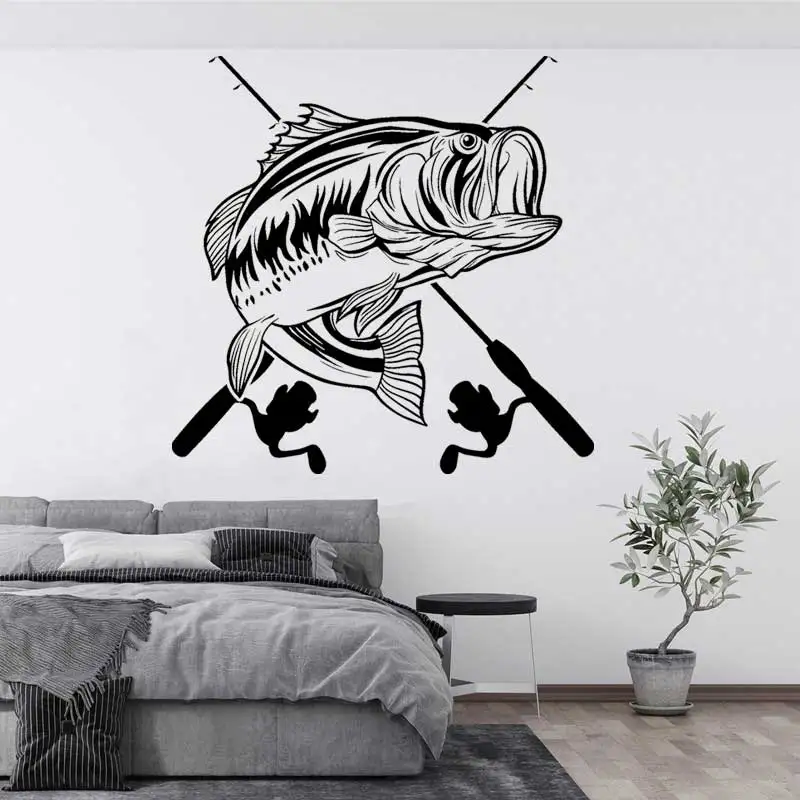 Vinyl Fishing Wall Sticker  Fishing Vinyl Home Decor - Wall