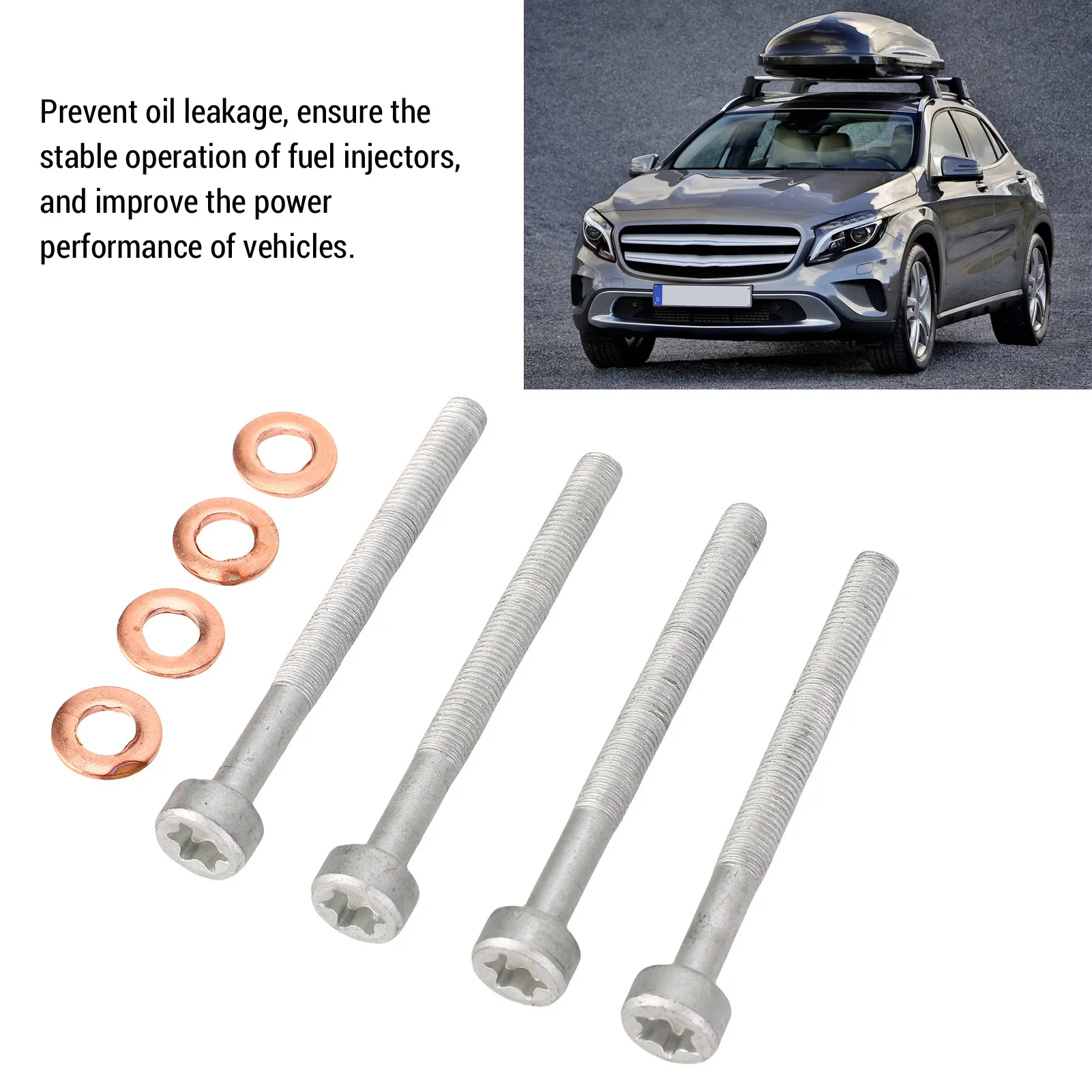 A6110170060  Fit Robust Metal Heatproof Injector Bolt and Washer for Vehicle Replacement for OM651 Series Derve Engines