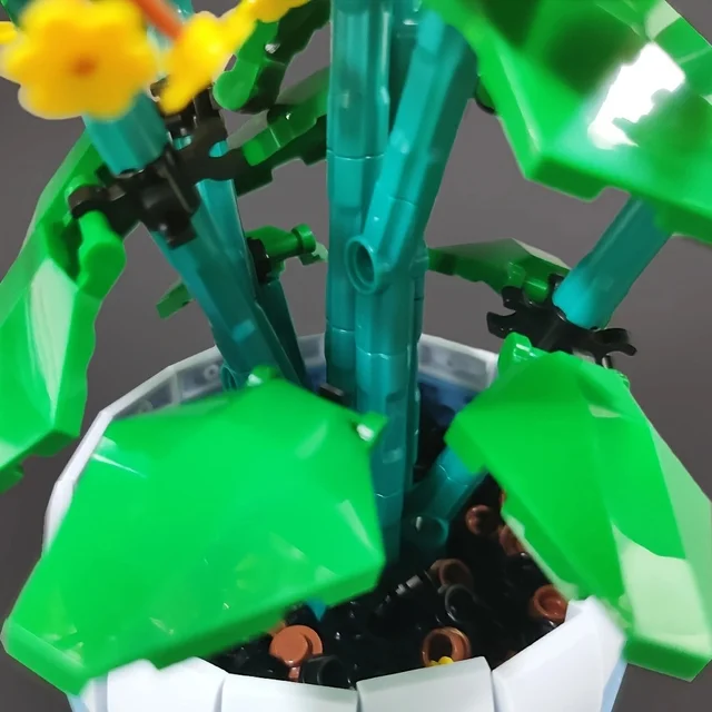 creative expert ideas Botanical Collection ROSE Jonquile flower moc Building Block model toy gifts Christmas 842pcs 4