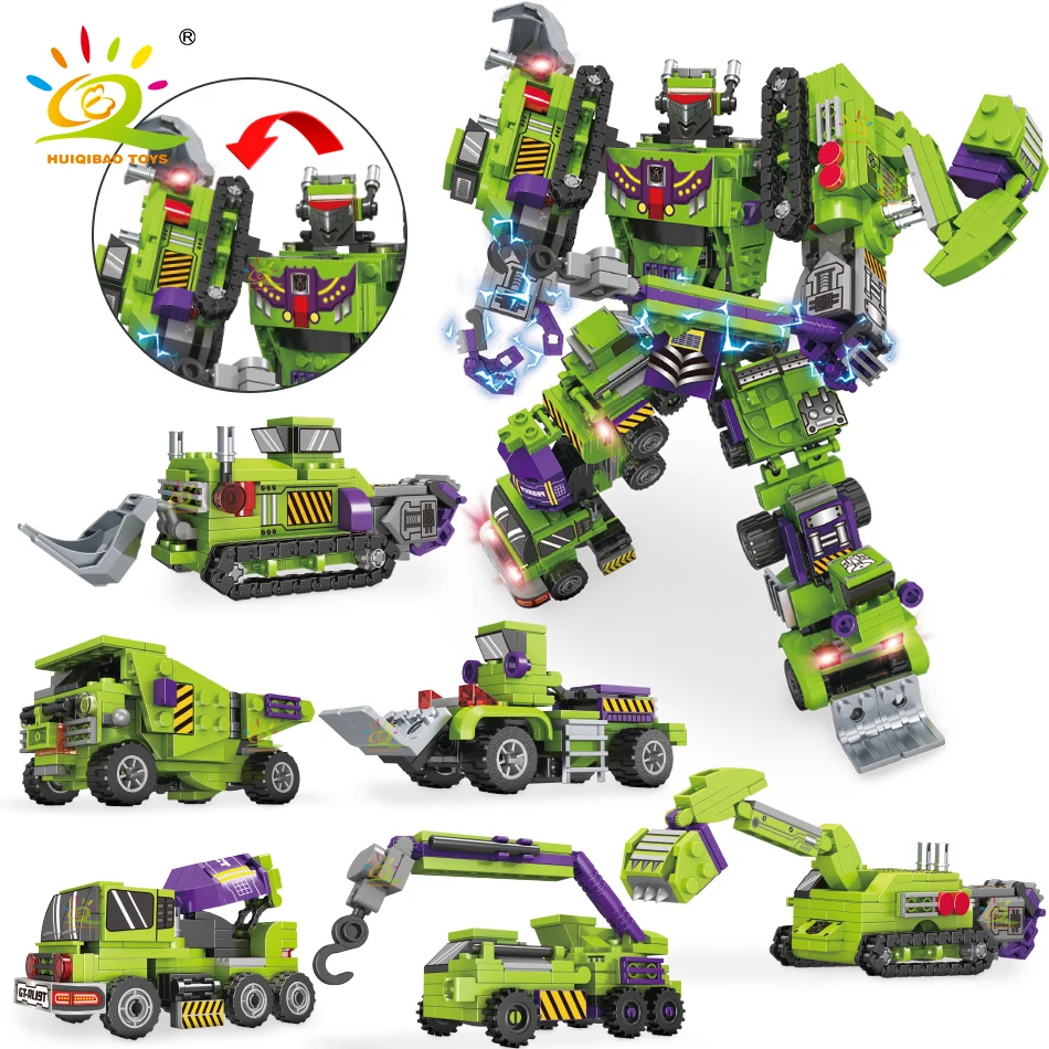 Details about   709pcs 6in1 Transformation Robot Building Blocks Cars Toys Bricks Diy Gifts