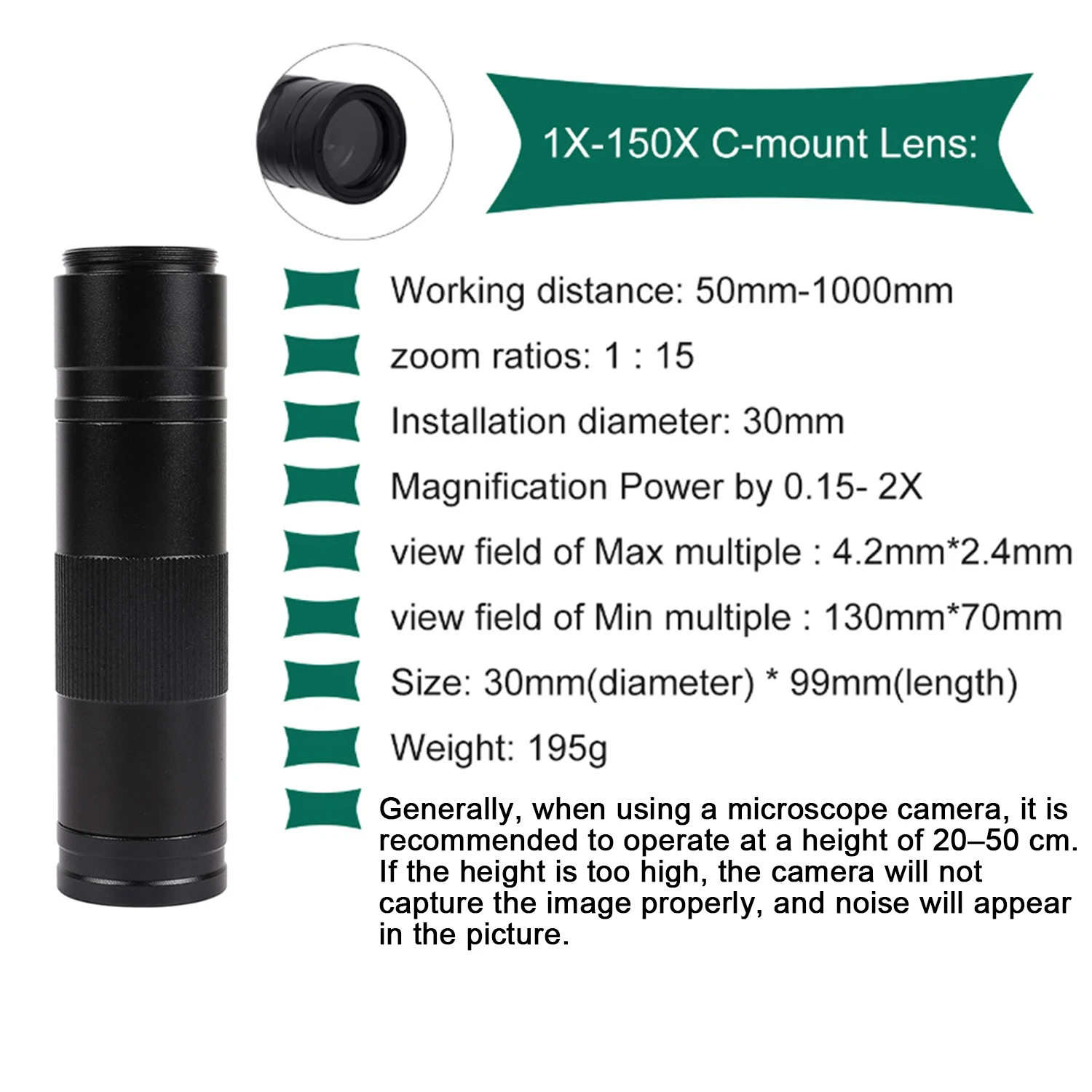 YIZHAN 4K 디지털 현미경, 1/1.8인치 imx678 센서 카메라, 180X 줌 150X 2개의 C-마운트 렌즈, 붐 암, 측정 기능