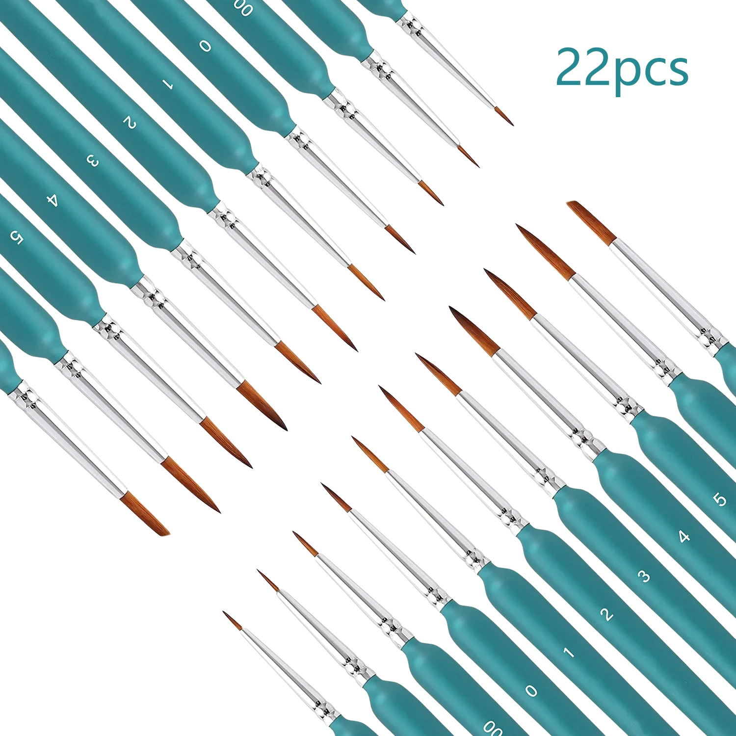 11-Piece Professional Miniature Paint Brush Set for Artists - Weasel Hair Brushes for Gouache, Watercolor, and Oil Painting