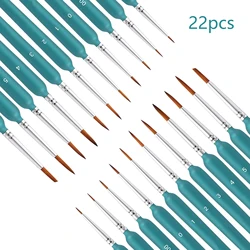 11 - Piece Professional Miniature Paint Brush Set for Artists - Weasel Hair Brushes for Gouache, Watercolor, and Oil Painting (Two green)