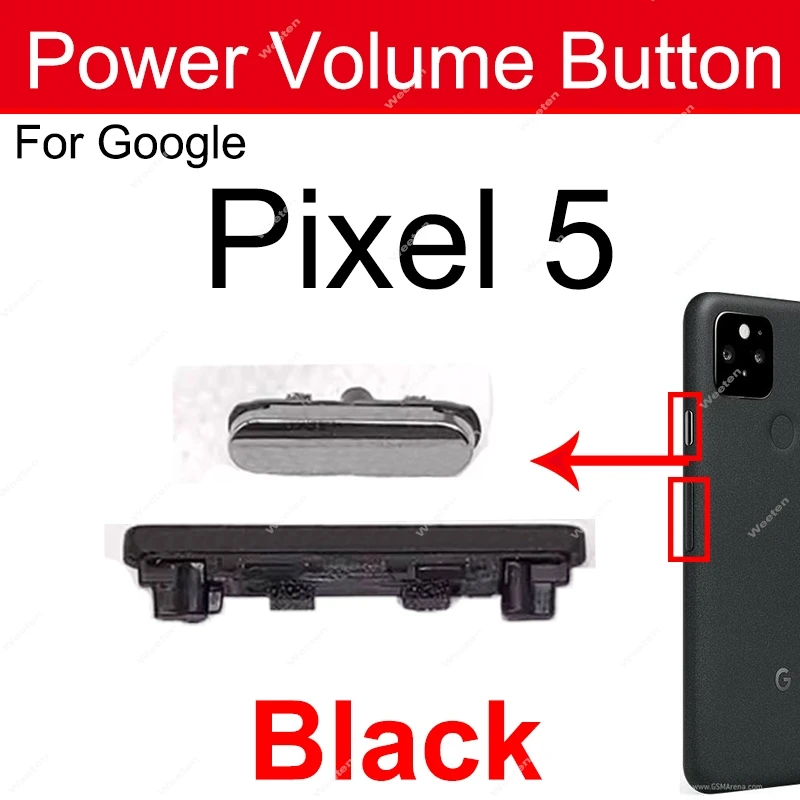 For Google Pixel 5 On OFF Power Volume Side Keys Volume Power