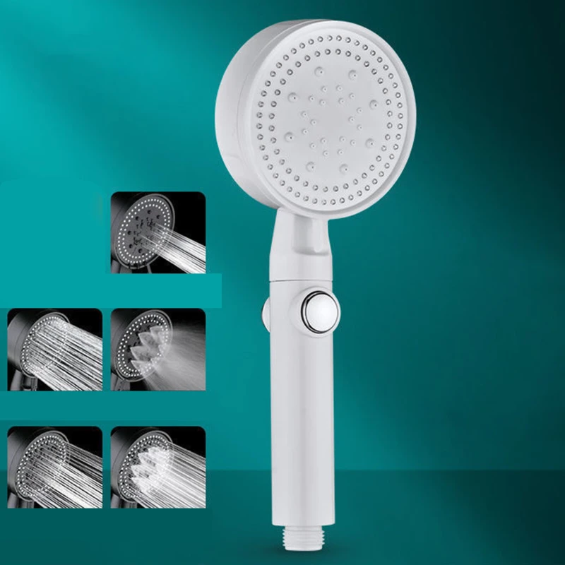 

Shower Head Water Saving Black 5 Mode Adjustable High Pressure Shower One-key Stop Water Massage Eco Shower Bathroom Accessories