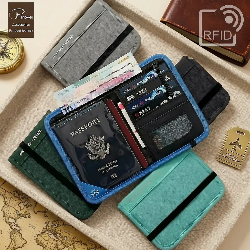 Travel Wallet & Passport Holder: RFID Blocking, Multifunctional Document Organizer and Anti-Theft Pouch