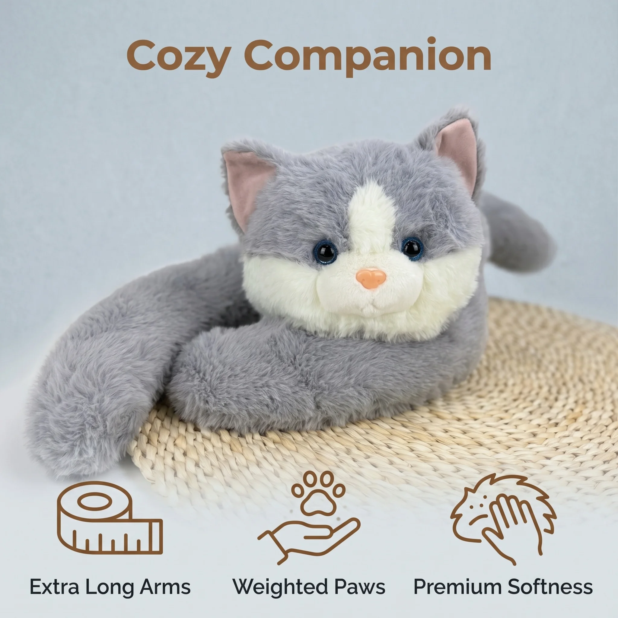 gray cat-65cm-1kg