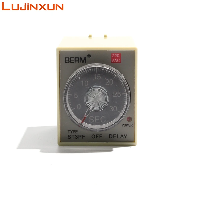 LUJINXUN ST3PF Power-off Delay Relay Timing Time Relay DC12V AC220V Time Range 1/3/6/10 Seconds