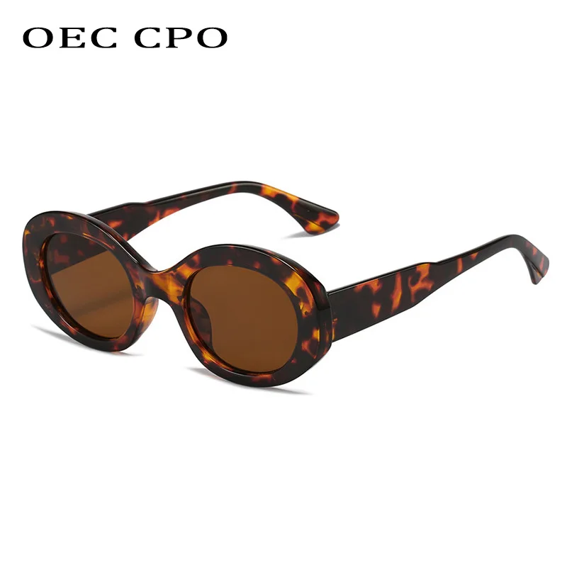 OEC CPO Small Round Sunglasses Women Brand Designer Leopard Sun Glasses Female Trending Shades Steampunk Eyeglasses Goggle UV400