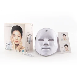 Multicolor LED Facial Light Therapy Mask for Skin Brightening and Soothing Care (With box)