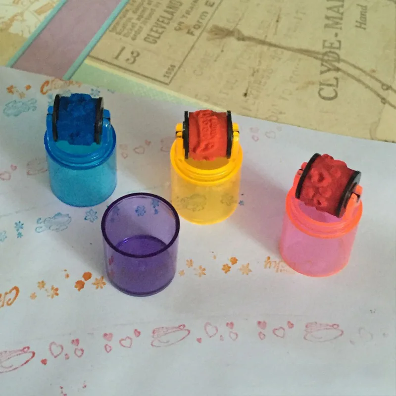 3/6Pcs Baby Colorful Ink Pad Stamp Seal Preschool Funny 5 S35407f4525784a55a893fea35f98fcfeT