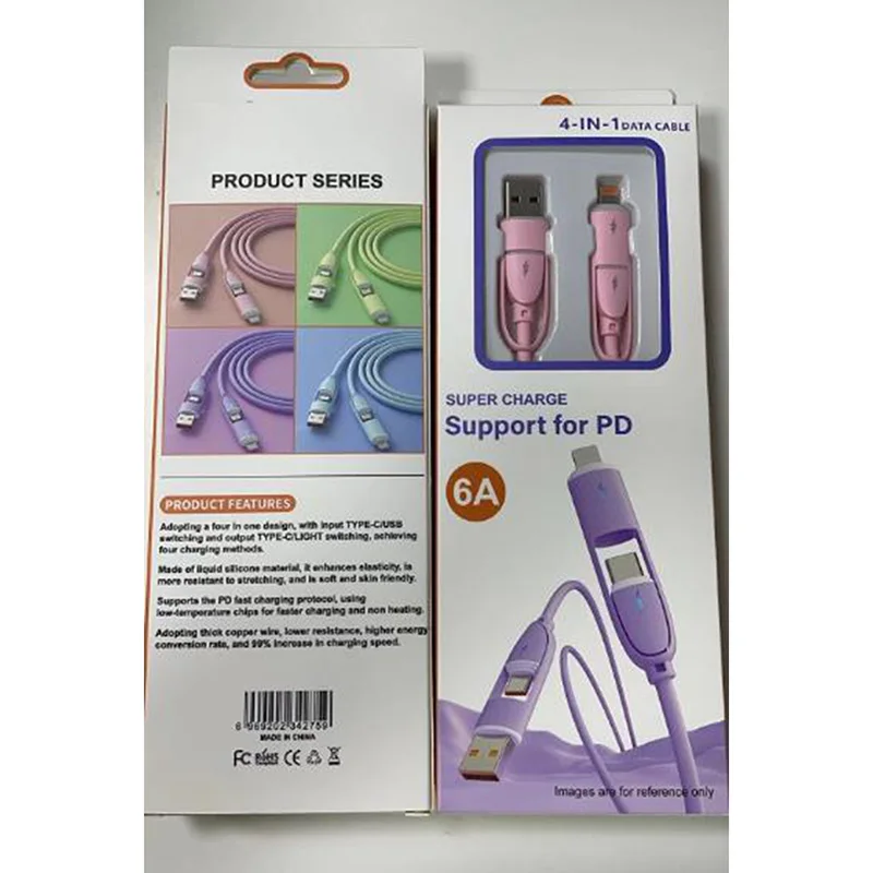 Universal 4-in-1 High-Speed Silicone Charging Cable