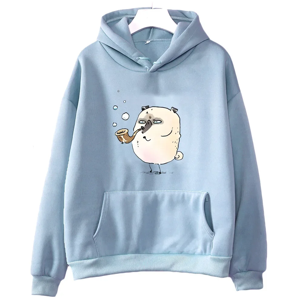 Pug Dog Hoodies Sweatshirt Casual Women Streetwear Unisex Pullover Clothes Harajuku Oversized Hooded Autumn/Winter Fleece Tops